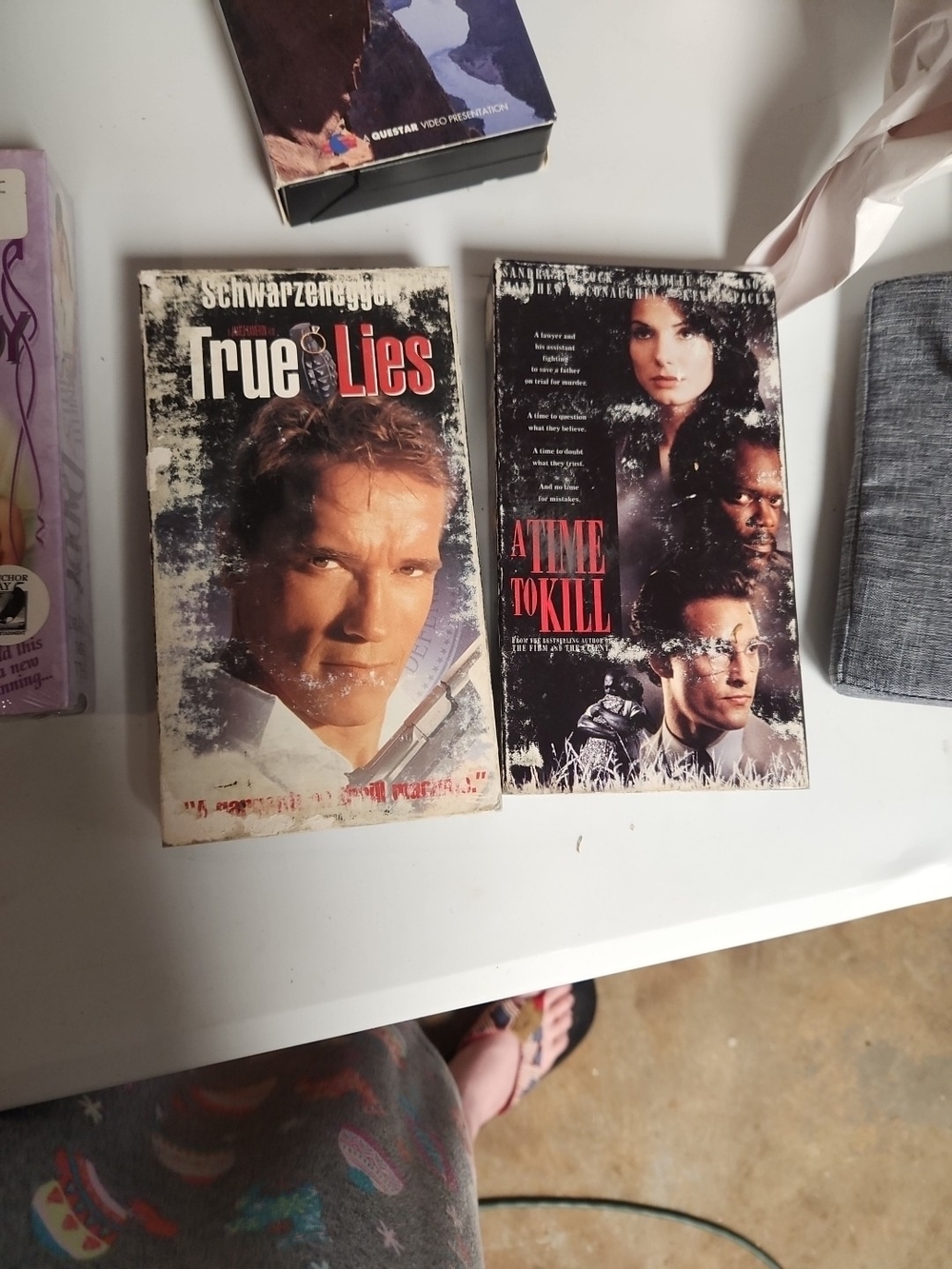 True Lies & A Time to Kill Vintage VHS Movie Lot - Black, White, Red